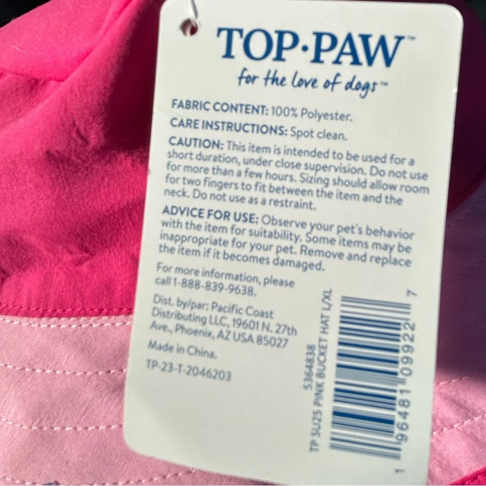 Top Paw bucket sun hat with SP25 L/XL